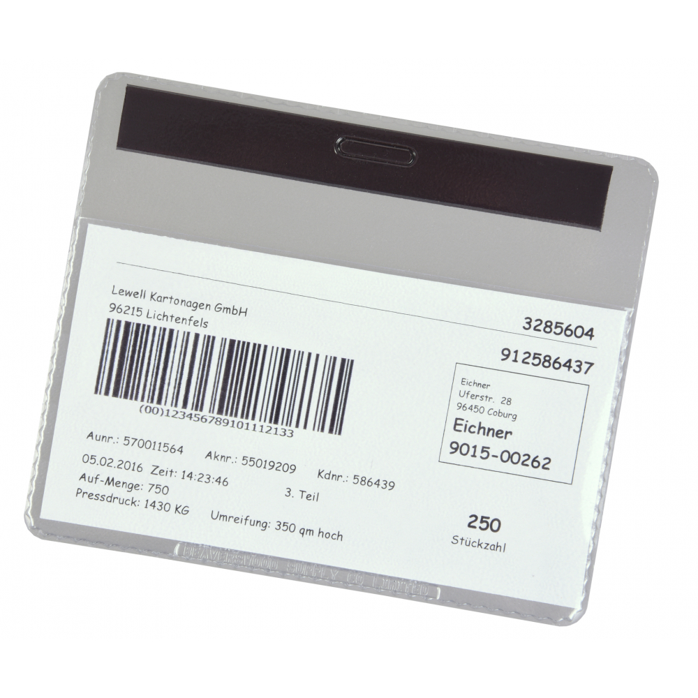 Transparente Sichthülle