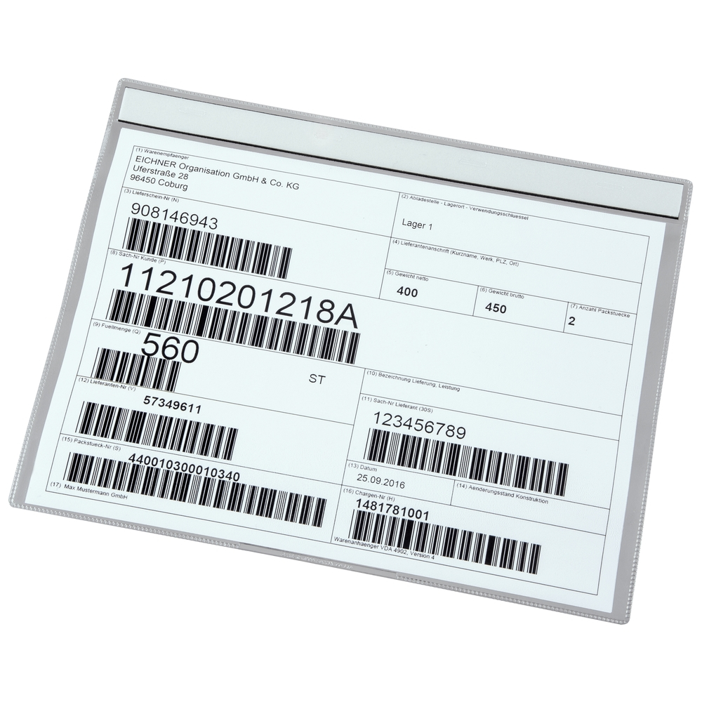 Transparente Sichthülle