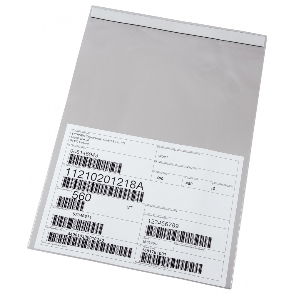 Transparente Sichthülle