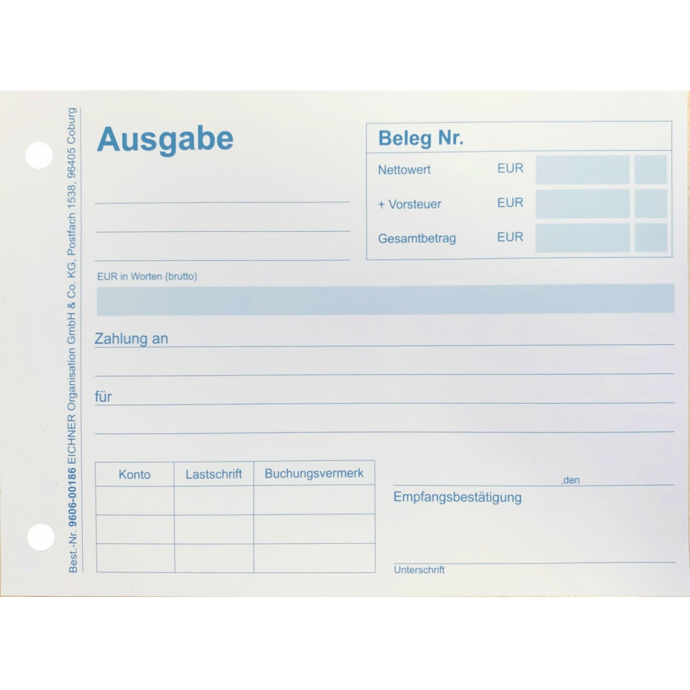 Quittungsbeleg Ausgabe