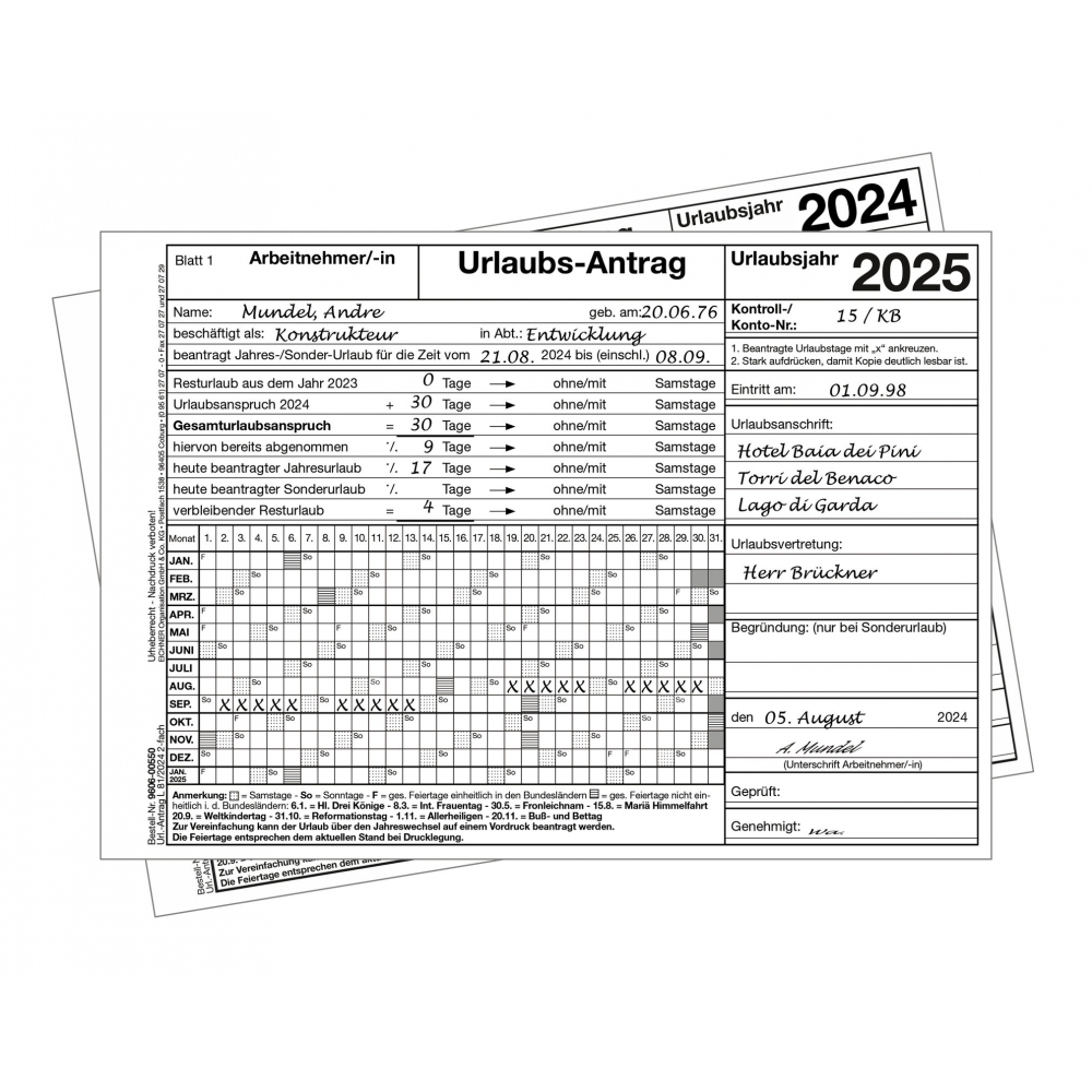 Urlaubs-Antrag für 2026