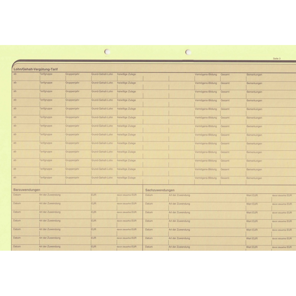 Personalstammkarte DIN A4